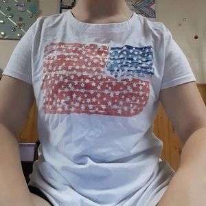 USA printed white tee shirt